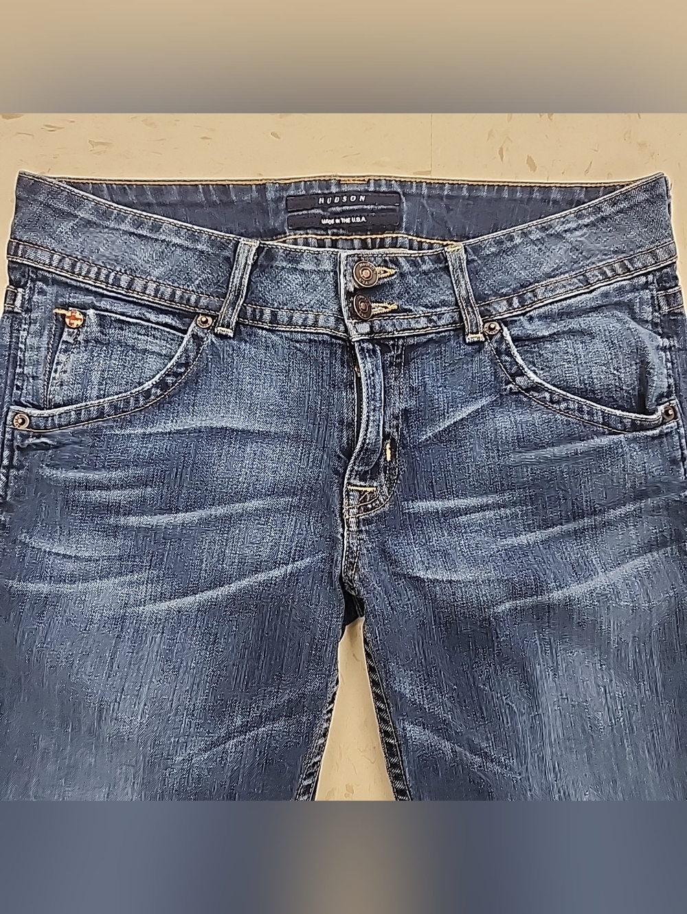 Hudson Denim Low-Rise Flare Jeans Women's Size 30 Medium Wash Y2K Made in USA - Picture 2 of 8